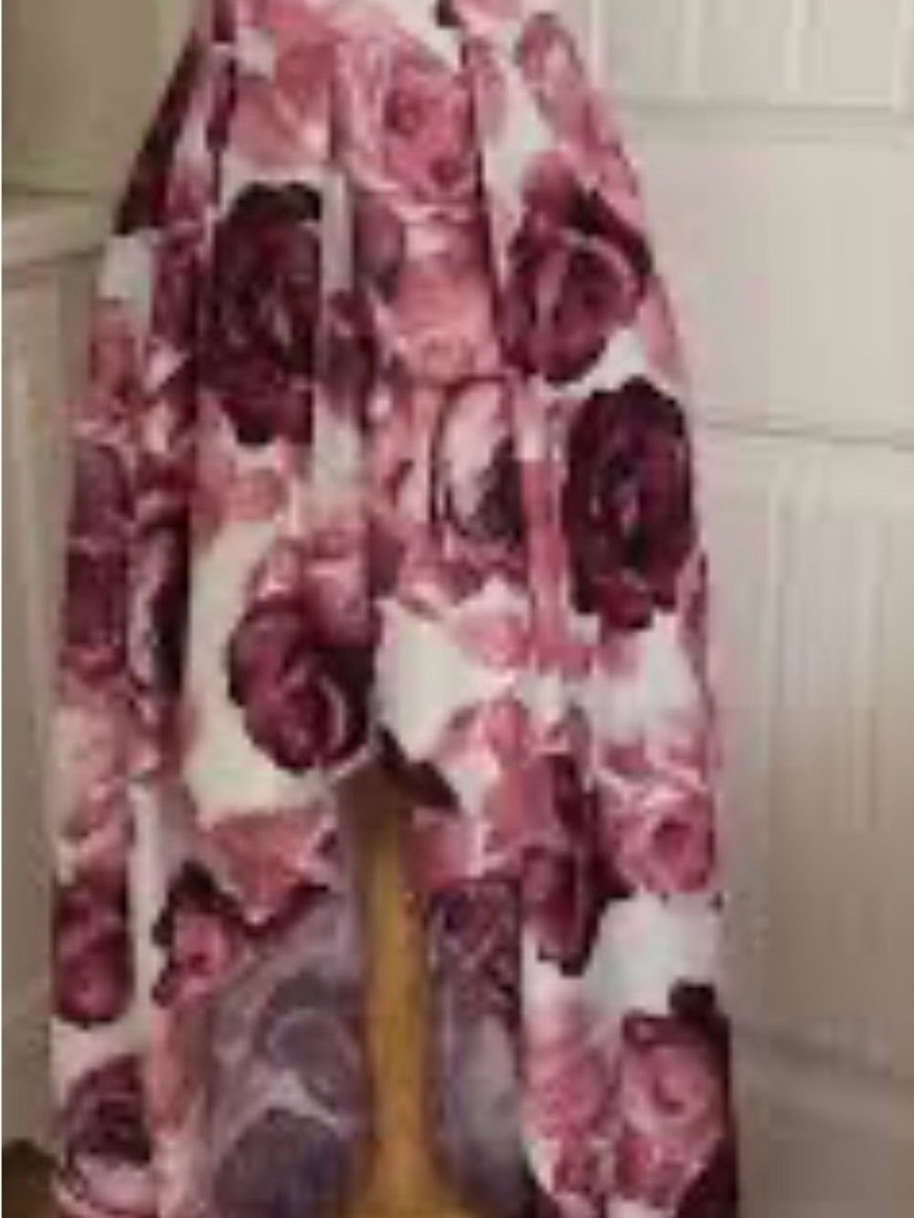 Speechless White and Pink Rose High-Low Floral Skirt